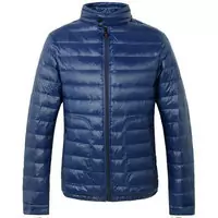 moncler coat doudoune down jacket high collar blue